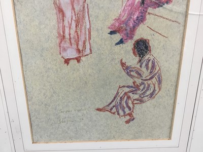 Lot 80 - *John Hanbury Pawle (1915-2010) two pastel drawings - 'Doorman at the Minza, Tangier', and 'Moroccan Women' both signed and dated '90 and titled verso, both 20.5cm x 30cm in glazed frames