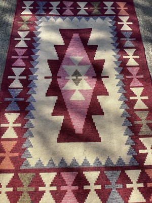 Lot 1373 - Kilim rug, 185cm x 109cm