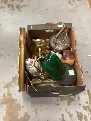 Lot 925 - Sundry items, including a library / reading light, copper kettle, two bottles of champagne, etc