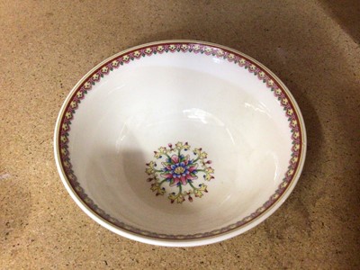 Lot 20 - Chinese polychrome porcelain bowl with six character marks to base, 13cm diameter, together with a broken Doucai bowl (2)
