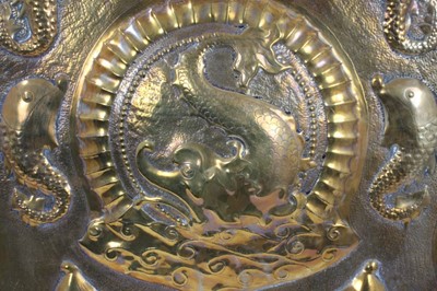 Lot 202 - Arts & Crafts brass shield