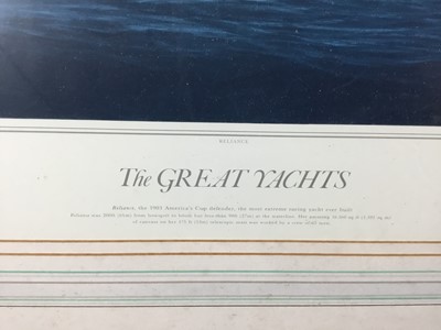 Lot 345 - Tim Thompson lithograph - The Great Yachts series, ‘Reliance’, signed, framed