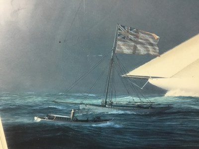 Lot 345 - Tim Thompson lithograph - The Great Yachts series, ‘Reliance’, signed, framed