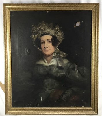 Lot 277 - 19th century oil on canvas - portrait of a lady with hat - 62cm x 74.5cm, framed