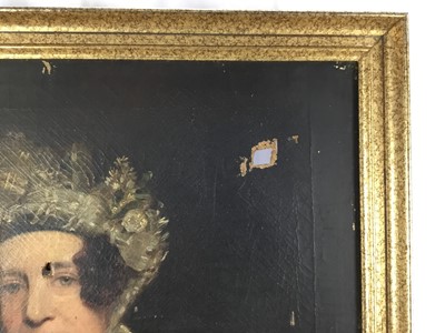 Lot 277 - 19th century oil on canvas - portrait of a lady with hat - 62cm x 74.5cm, framed