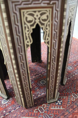 Lot 1454 - 19th century Syrian bone and mother of pearl inlaid table