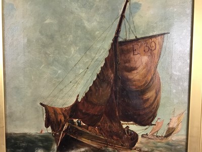 Lot 137 - Phebe Backhouse oil on canvas - vessel in rough seas, 37cm x 49.5cm, signed and dated 1900, framed, 43.5cm x 56cm overall