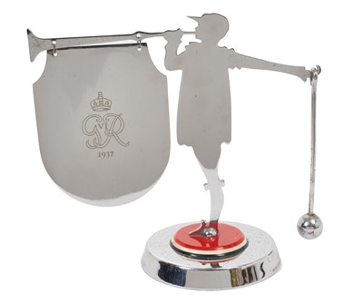 Lot 19 - The Coronation of HM King George VI 1937, novelty commemorative table gong stand