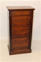 Lot 1153 - Victorian mahogany Wellington chest with seven...