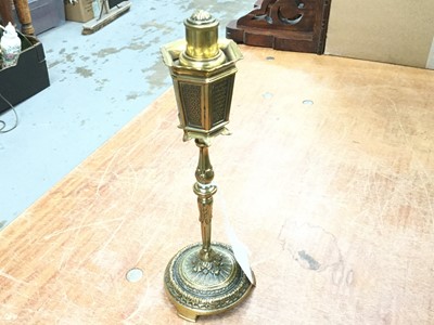 Lot 536 - Brass table lighter in the form of a lamp post