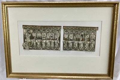 Lot 130 - Valerie Thornton (1931-1991) signed artists proof etching and aquatint -  'Feast in the House of Simon...', dated '91, 26cm x 59cm, in glazed gilt frame