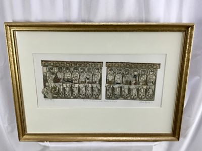 Lot 130 - Valerie Thornton (1931-1991) signed artists proof etching and aquatint -  'Feast in the House of Simon...', dated '91, 26cm x 59cm, in glazed gilt frame