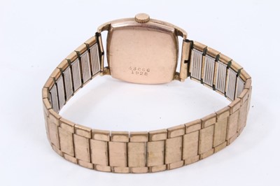 Lot 588 - 9ct gold Rolex on plated expandable bracelet