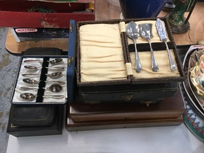 Lot 474 - Group of cased sets of silver plated cutlery