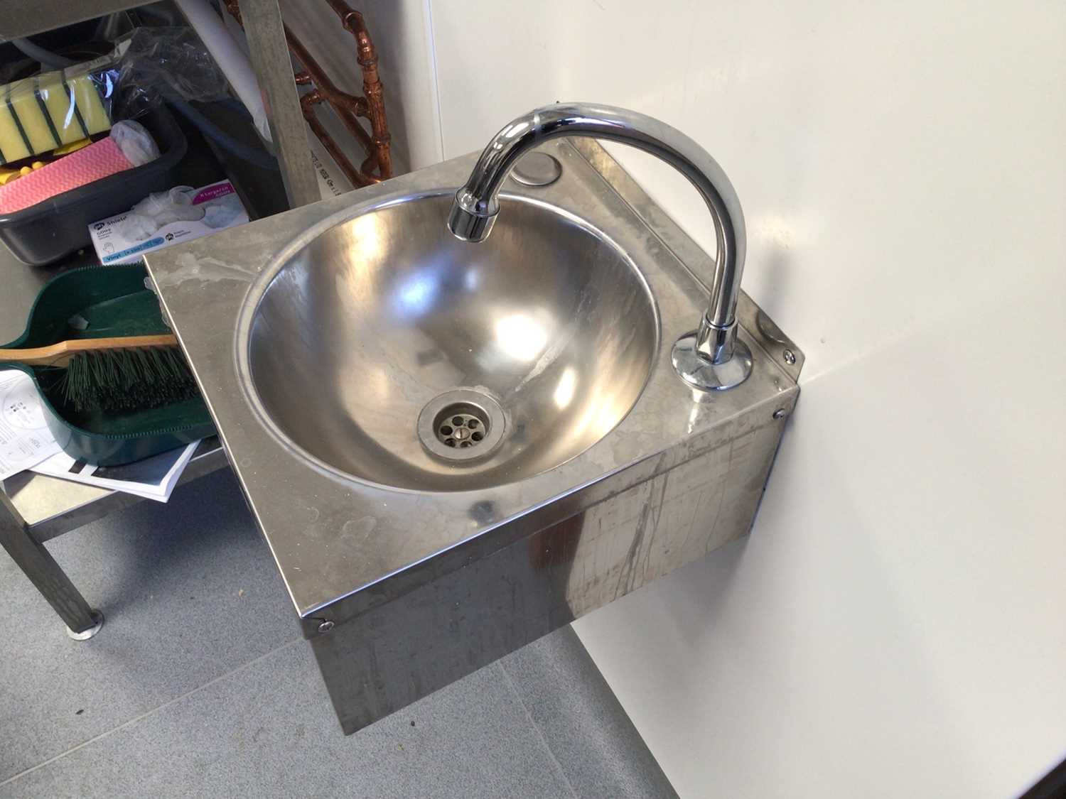 Lot 1 - A Mechline BA Six stainless steel wash hand basin with mixer tap