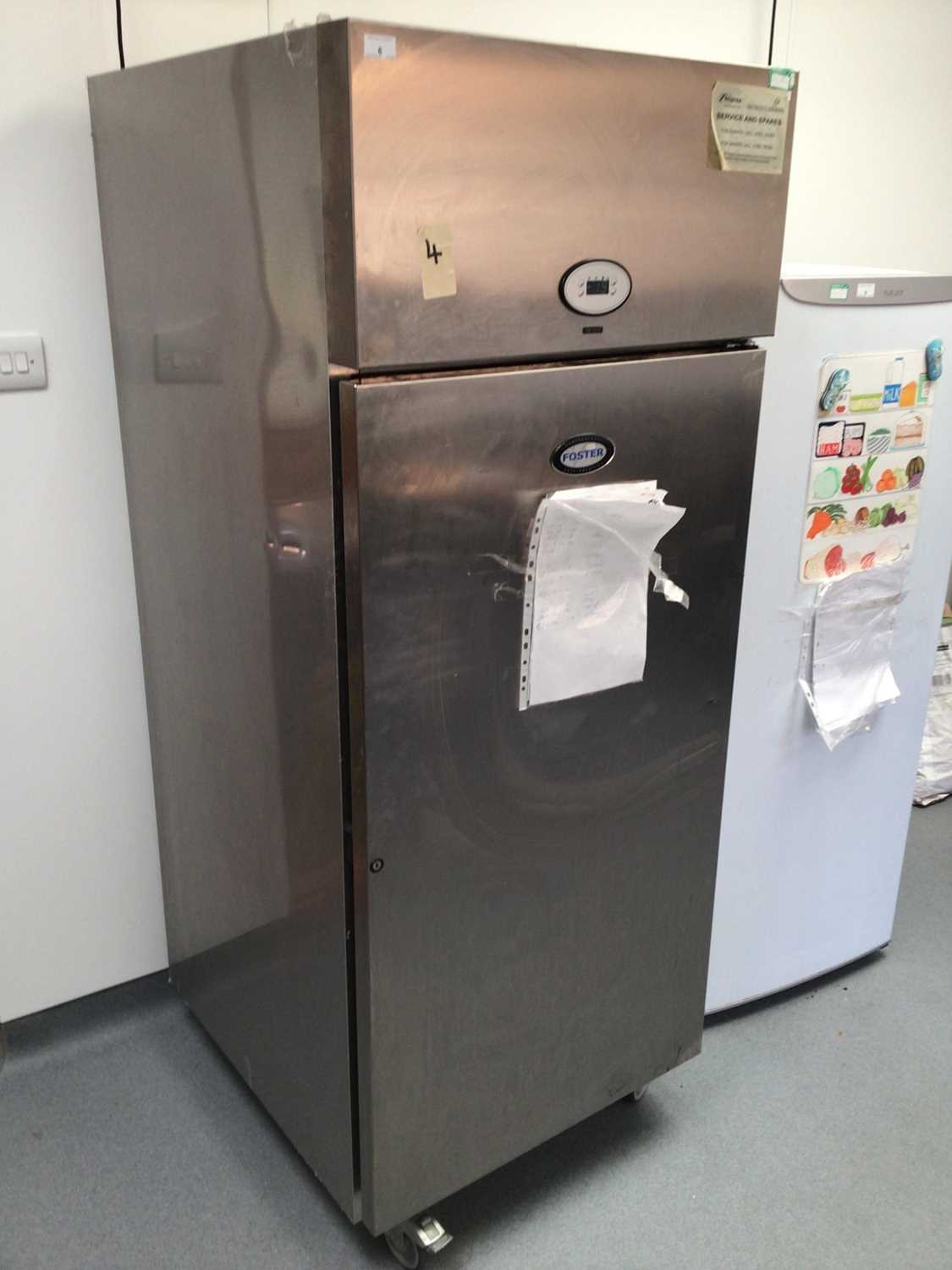 Lot 6 - A Foster stainless steel freezer, on castors, cable and plug
