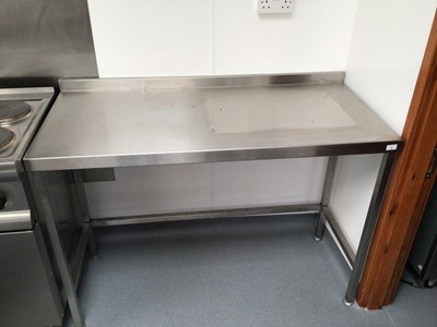 Lot 8 - A wall standing stainless steel preparation bench, with under shelf, 1300 mm