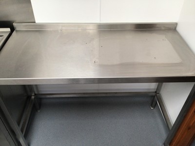 Lot 8 - A wall standing stainless steel preparation bench, with under shelf, 1300 mm