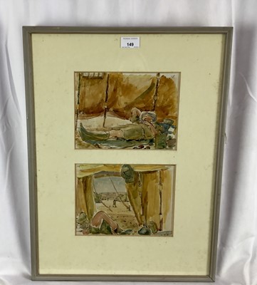 Lot 155 - Joseph Robinson (1910-86) two watercolours of a desert army camp, probably North Africa, dated 1941