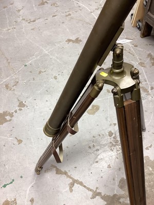 Lot 2495 - Victorian-style brass telescope on tripod stand