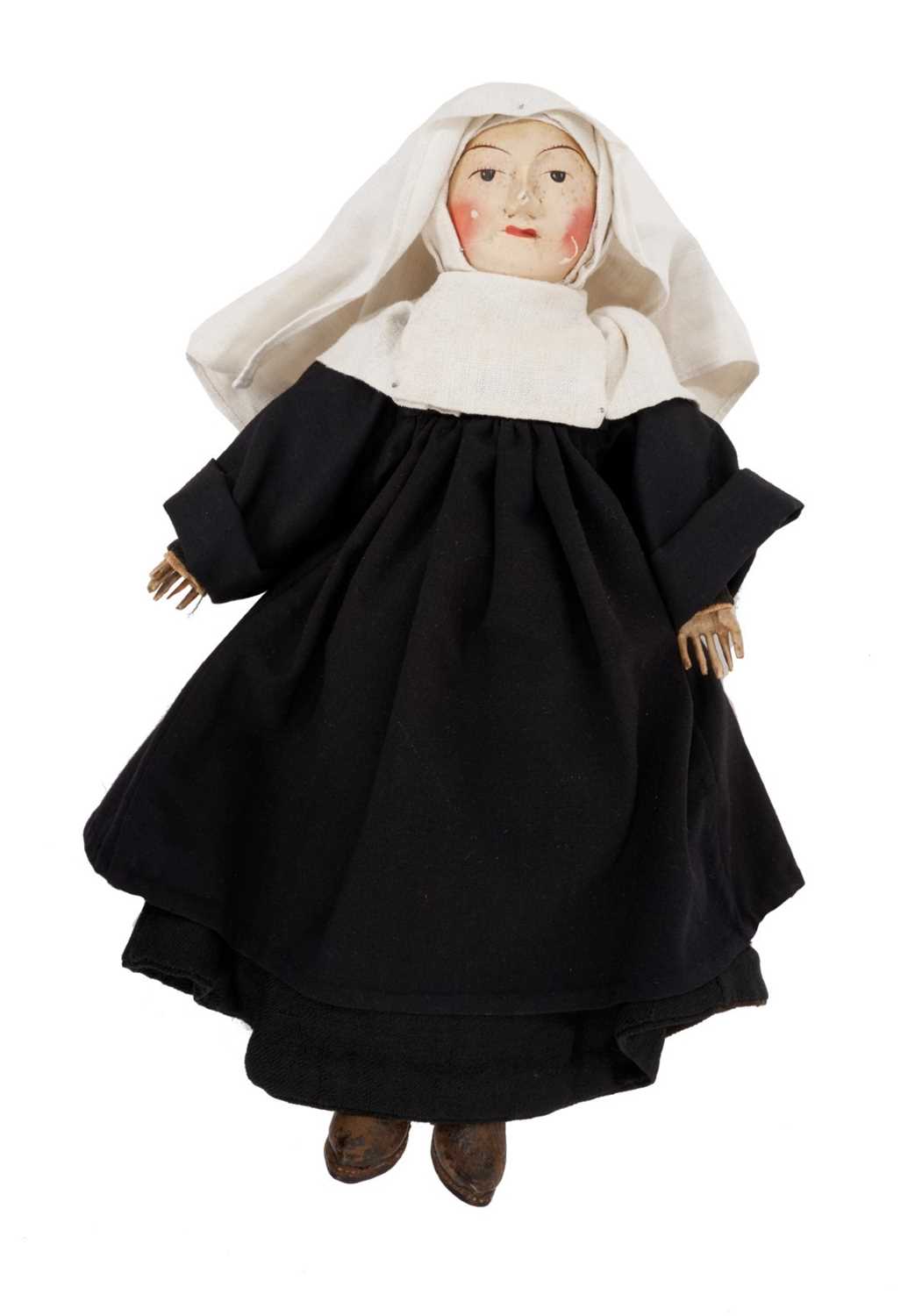 Lot 952 - Very rare Lay Sister or Novice nun doll, probably 18th century