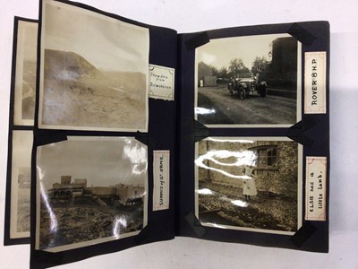 Lot 1425 - Vintage postcards and two old photograph albums. Postcards cards include real photographic 1928 Solent Queen with passengers, 1933 Bournemouth beach scenes