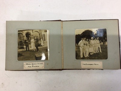 Lot 1425 - Vintage postcards and two old photograph albums. Postcards cards include real photographic 1928 Solent Queen with passengers, 1933 Bournemouth beach scenes