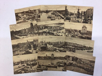 Lot 1425 - Vintage postcards and two old photograph albums. Postcards cards include real photographic 1928 Solent Queen with passengers, 1933 Bournemouth beach scenes