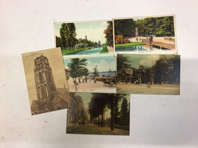 Lot 1425 - Vintage postcards and two old photograph albums. Postcards cards include real photographic 1928 Solent Queen with passengers, 1933 Bournemouth beach scenes