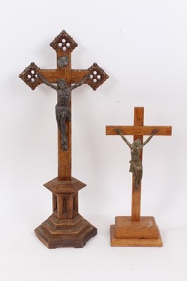 Lot 953 - Two carved wooden crucifixes.  
To be sold by direction of the Canonesses of the Holy Sepulchre