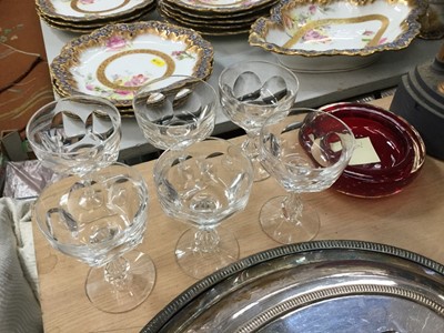 Lot 498 - Set of six Victorian slice cut glasses and a Whitefriars pin dish