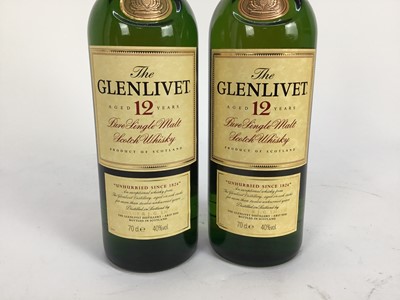 Lot 18 - Whisky - two bottles, The Glenlivet Pure Single Malt Scotch Whisky aged 12 years,70cl. 40%