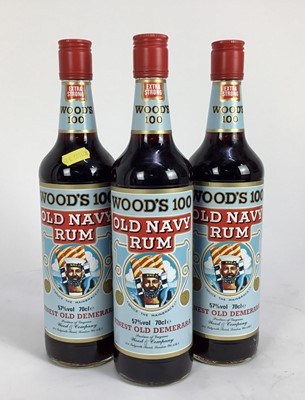 Lot 27 - Rum - three bottles, Wood's 100 Old Navy Rum, 70cl., 57%