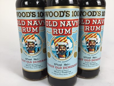 Lot 27 - Rum - three bottles, Wood's 100 Old Navy Rum, 70cl., 57%