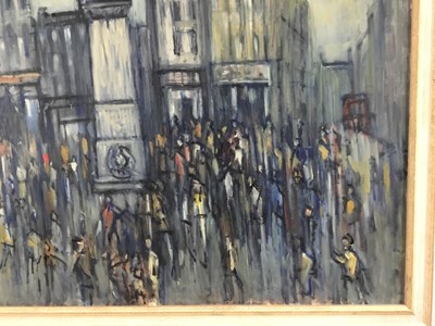 Lot 106 - Douglas Pittuck (1911-1993), oil on board, town square, signed and dated 1993, 54cm x 71cm, framed