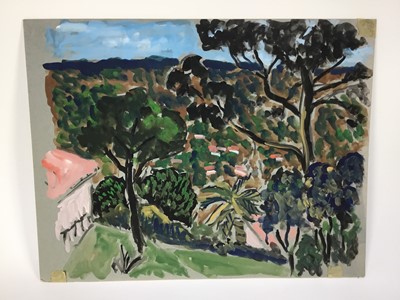 Lot 82 - *John Hanbury Pawle (1915-2010) six gouache works on paper and card - one signed, all approx 53cm x 43cm unframed