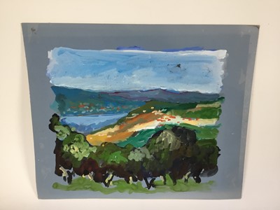 Lot 85 - *John Hanbury Pawle (1915-2010) six gouache works on paper and card - one signed, all approx 53cm x 43cm, unframed