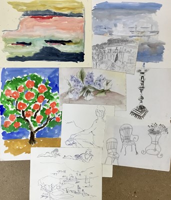Lot 86 - *John Hanbury Pawle (1915-2010) a collection of works on paper and card to include small sketches, some signed, approx 19.