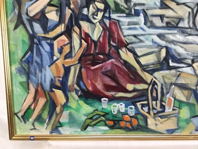 Lot 110 - Douglas Pittuck (1911-1993) oil on board, Picnic, signed and dated '91, 61 x 69cm, framed, together with another work on board by the same hand. (2)