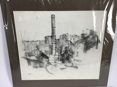 Lot 114 - Douglas Pittuck (1911-1993) pencil on paper, Victoria Road, Barnard Castle, signed and titled, 33 x 55cm, mounted, together with further seven works on paper similarly presented