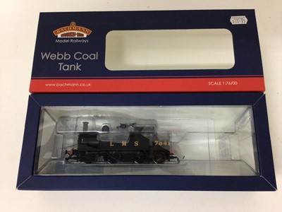 Lot 11 - Bachmann 00 gauge locomotives LNWR Webb Coal Tank 7841, 35-051, BR Standard Class 3MT Tank 82016, 31-977, 2-4-2 L & YR  Tank 10713, with LMS crimson livery, 31-168, boxed, (3)