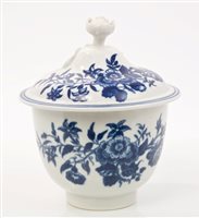 Lot 9 - 18th century Worcester blue and white sucrier...