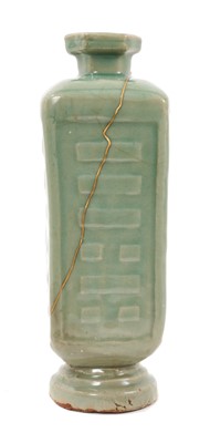 Lot 285 - A Chinese celadon Cong vase
