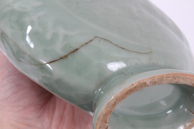 Lot 38 - A Chinese celadon glazed moon flask