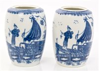 Lot 16 - Pair 18th century Caughley blue and white...