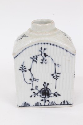 Lot 267 - An 18th century continental blue and white fluted porcelain tea caddy