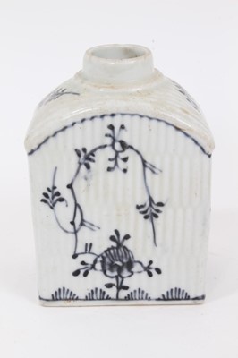 Lot 267 - An 18th century continental blue and white fluted porcelain tea caddy
