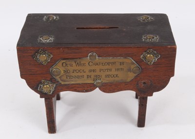 Lot 949 - Victorian novelty oak money box