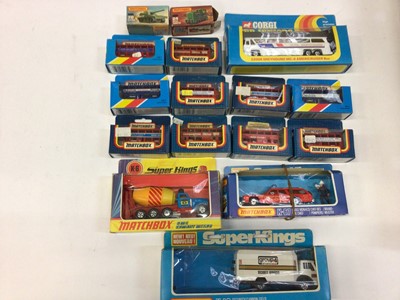 Lot 1829 - Matchbox Super Kings K-44 Bridge layer, K-6, K-19, K-67 plus other boxed models including 1-75 series and some catalogues (Qty)