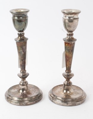 Lot 449 - Pair of Mappin & Webb silver candlesticks London 1976 / 77